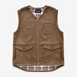 Outclass Attire Wool Field Vest - Hazel Brown