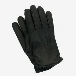 Raber Wool Lined Leather Dress Gloves - Black