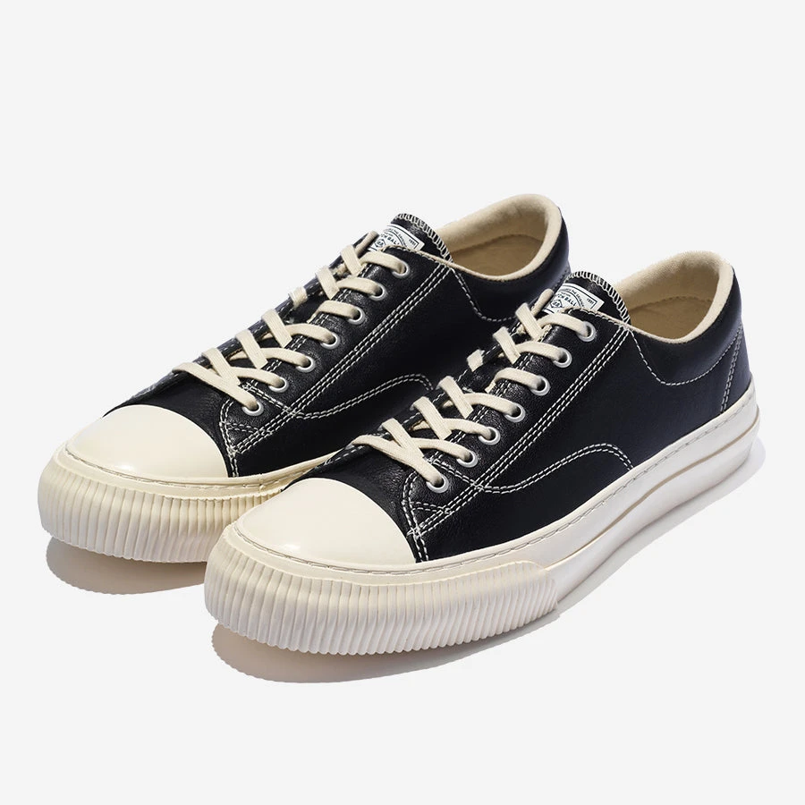 CATCH BALL Military Standard Leather Low Sneaker - Black - Image 2