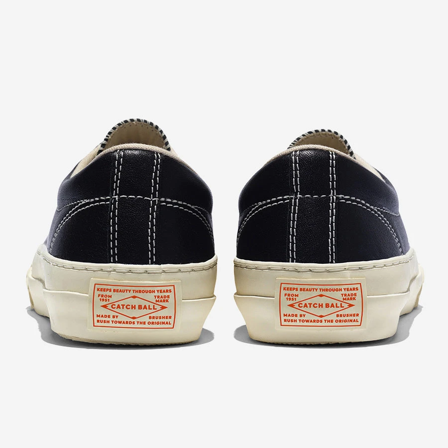 CATCH BALL Military Standard Leather Low Sneaker - Black - Image 3