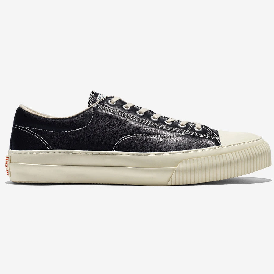 CATCH BALL Military Standard Leather Low Sneaker - Black